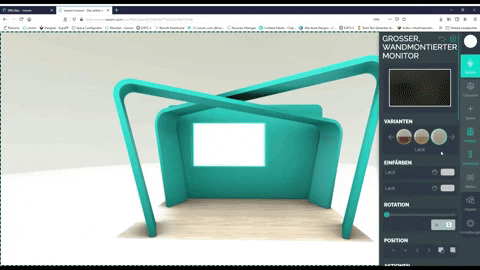 Einrichten eines virtuellen Messestandes im Zeitraffer mit dem rooom Space Editor